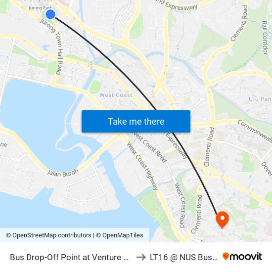 Bus Drop-Off Point at Venture Avenue (Opp Big Box) to LT16 @ NUS Business School map