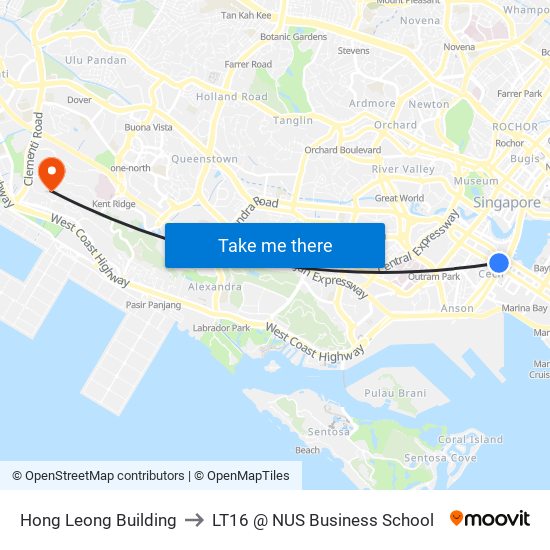 Hong Leong Building to LT16 @ NUS Business School map