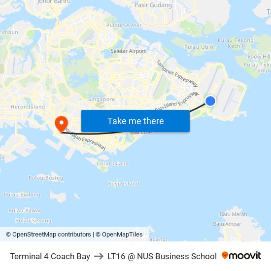 Terminal 4 Coach Bay to LT16 @ NUS Business School map