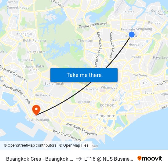 Buangkok Cres - Buangkok Sq (66571) to LT16 @ NUS Business School map