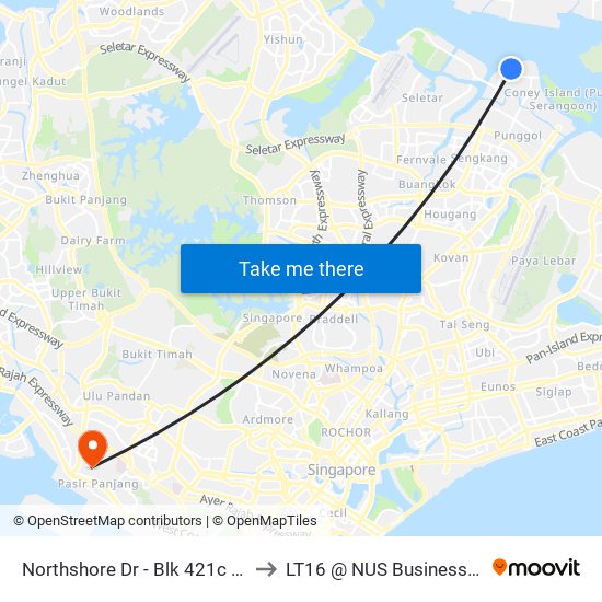 Northshore Dr - Blk 421c (65661) to LT16 @ NUS Business School map