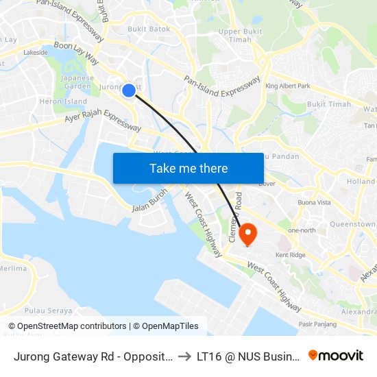 Jurong Gateway Rd - Opposite Jem (28199) to LT16 @ NUS Business School map