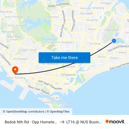 Bedok Nth Rd - Opp Hometeamns (72171) to LT16 @ NUS Business School map