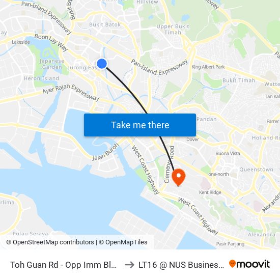 Toh Guan Rd - Opp Imm Bldg (28651) to LT16 @ NUS Business School map