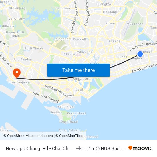 New Upp Changi Rd - Chai Chee Ind Pk (84011) to LT16 @ NUS Business School map