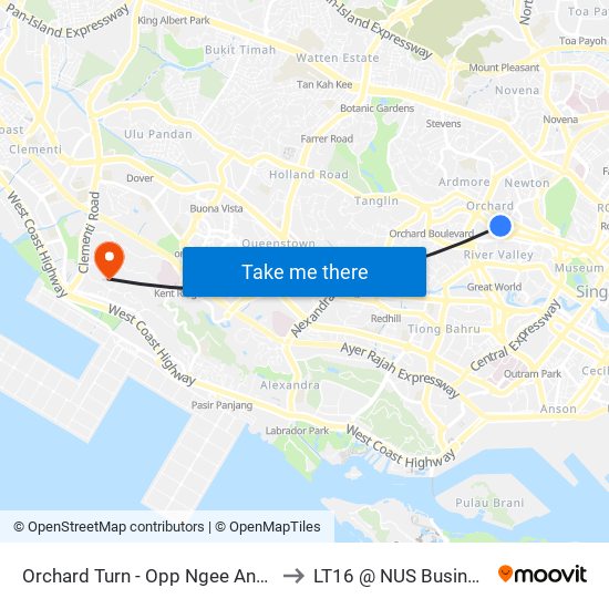 Orchard Turn - Opp Ngee Ann City (09011) to LT16 @ NUS Business School map