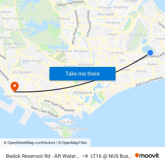 Bedok Reservoir Rd - Aft Waterfront Waves (84639) to LT16 @ NUS Business School map