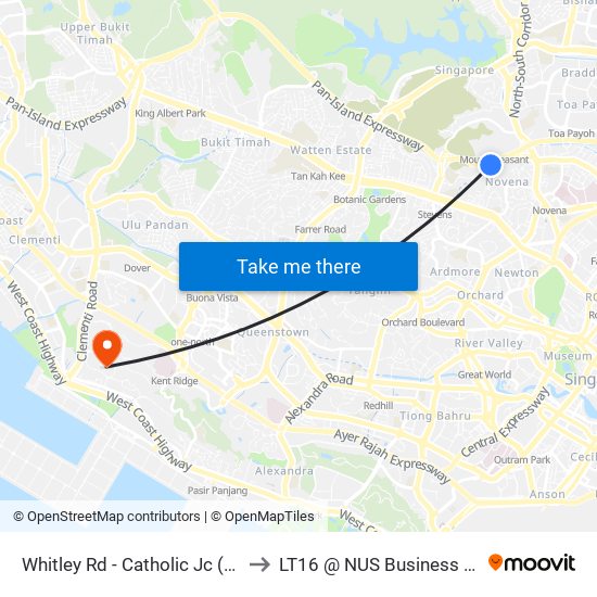 Whitley Rd - Catholic Jc (51099) to LT16 @ NUS Business School map