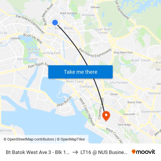 Bt Batok West Ave 3 - Blk 140 (43531) to LT16 @ NUS Business School map