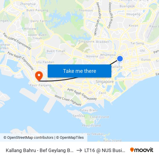 Kallang Bahru - Bef Geylang Bahru Stn (60031) to LT16 @ NUS Business School map