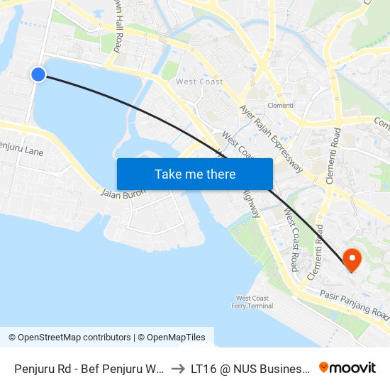 Penjuru Rd - Bef Penjuru Wk (29039) to LT16 @ NUS Business School map