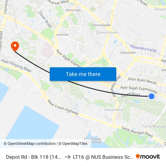 Depot Rd - Blk 118 (14199) to LT16 @ NUS Business School map