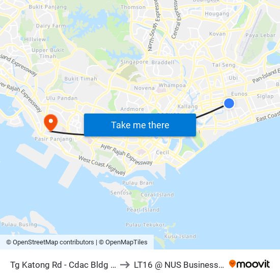 Tg Katong Rd - Cdac Bldg (82099) to LT16 @ NUS Business School map