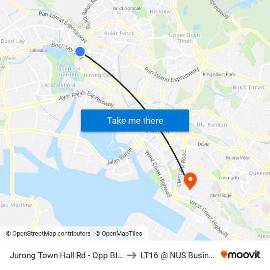 Jurong Town Hall Rd - Opp Blk 227 (28281) to LT16 @ NUS Business School map