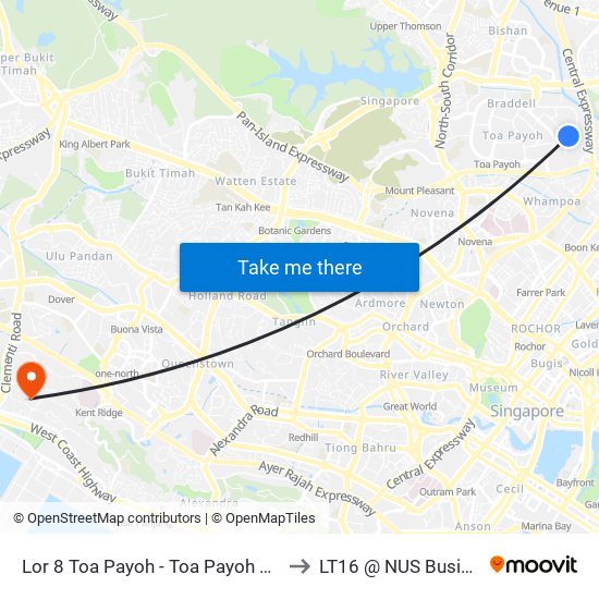 Lor 8 Toa Payoh - Toa Payoh Polyclinic (52481) to LT16 @ NUS Business School map