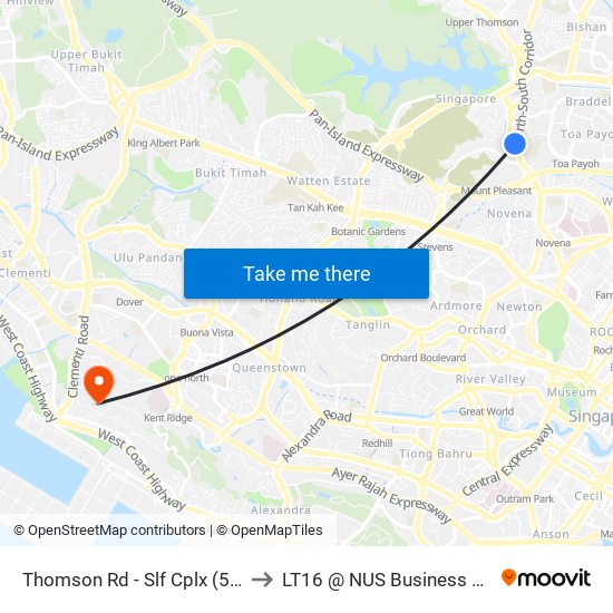 Thomson Rd - Slf Cplx (51049) to LT16 @ NUS Business School map