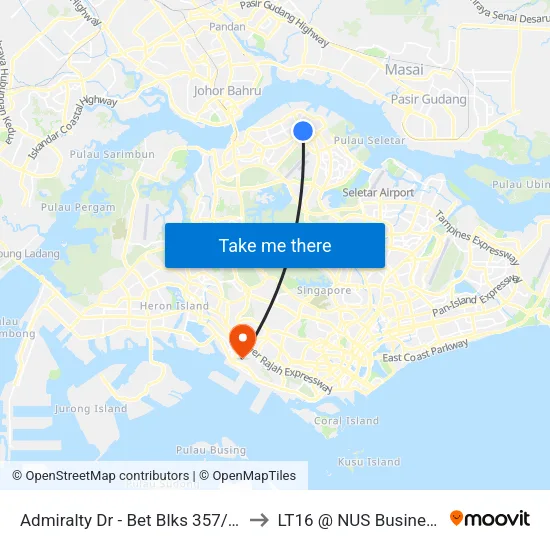 Admiralty Dr - Bet Blks 357/359 (58321) to LT16 @ NUS Business School map