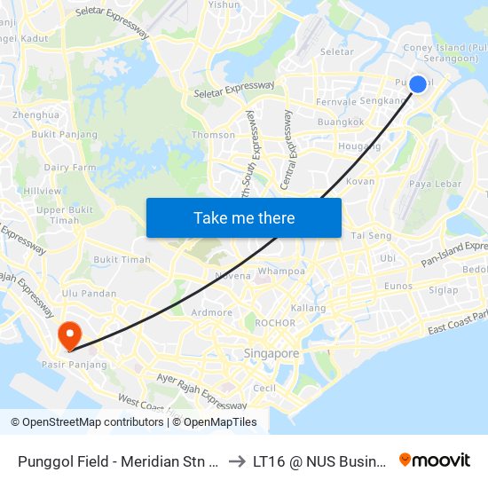 Punggol Field - Meridian Stn Exit B (65161) to LT16 @ NUS Business School map