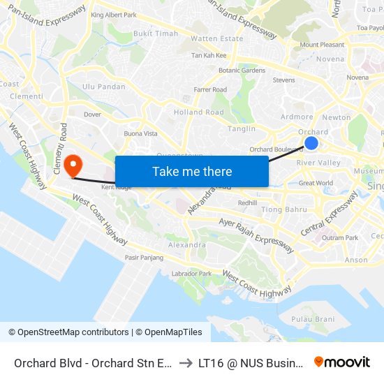 Orchard Blvd - Orchard Stn Exit 13 (09022) to LT16 @ NUS Business School map