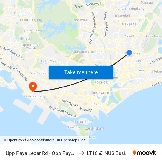 Upp Paya Lebar Rd - Opp Paya Lebar St (70309) to LT16 @ NUS Business School map