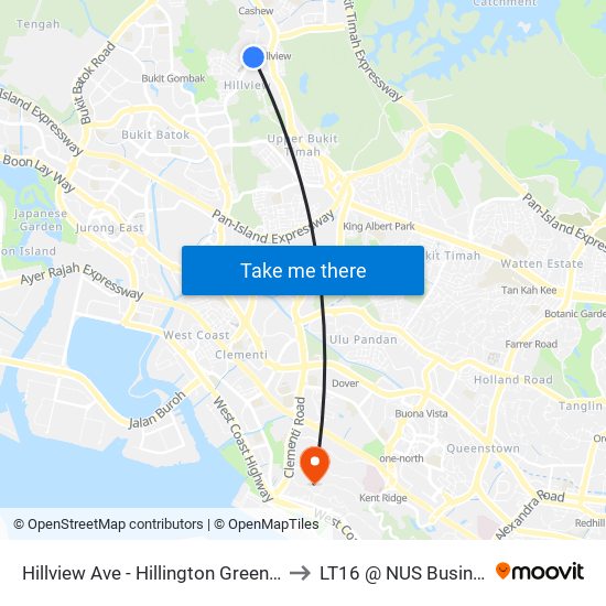 Hillview Ave - Hillington Green Condo (43268) to LT16 @ NUS Business School map