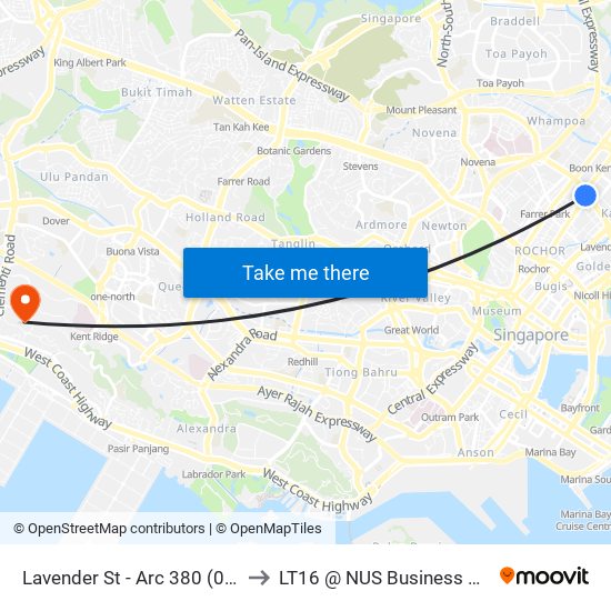 Lavender St - Arc 380 (07351) to LT16 @ NUS Business School map