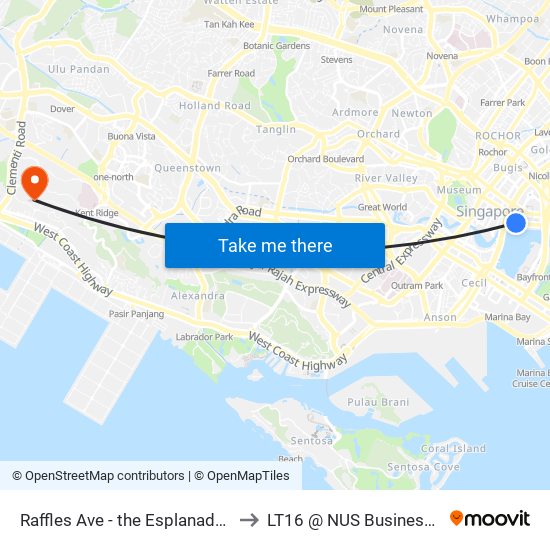 Raffles Ave - the Esplanade (02061) to LT16 @ NUS Business School map