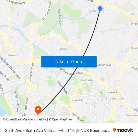 Sixth Ave - Sixth Ave Ville (42129) to LT16 @ NUS Business School map