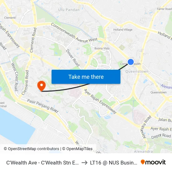 C'Wealth Ave - C'Wealth Stn Exit A/D (11161) to LT16 @ NUS Business School map