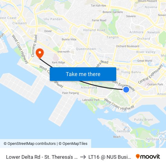Lower Delta Rd - St. Theresa's Convent (14031) to LT16 @ NUS Business School map