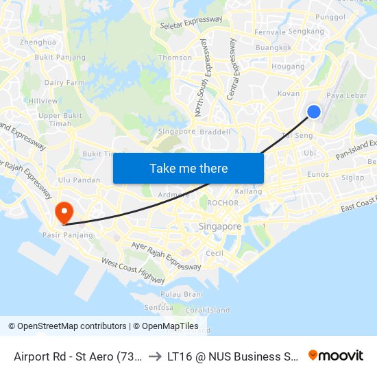 Airport Rd - St Aero (73041) to LT16 @ NUS Business School map
