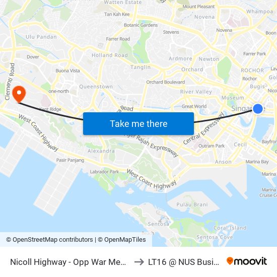 Nicoll Highway - Opp War Memorial Pk (02119) to LT16 @ NUS Business School map