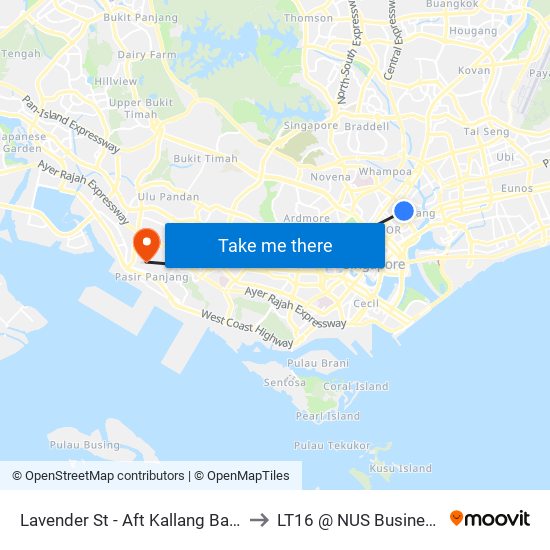 Lavender St - Aft Kallang Bahru (07369) to LT16 @ NUS Business School map