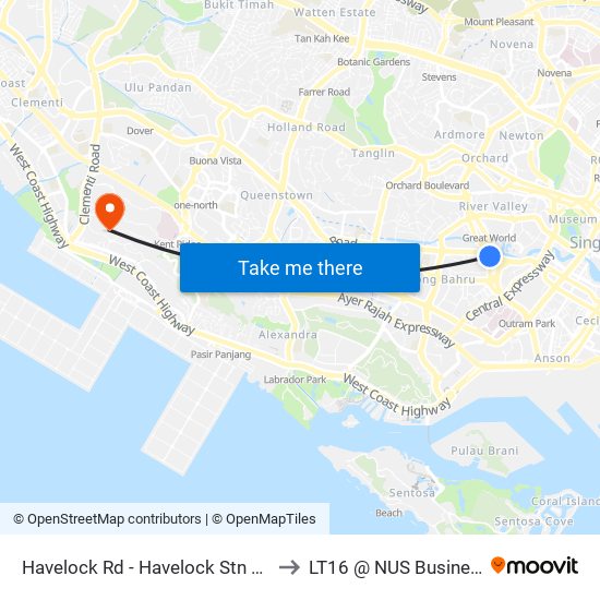 Havelock Rd - Havelock Stn Exit 5 (06141) to LT16 @ NUS Business School map