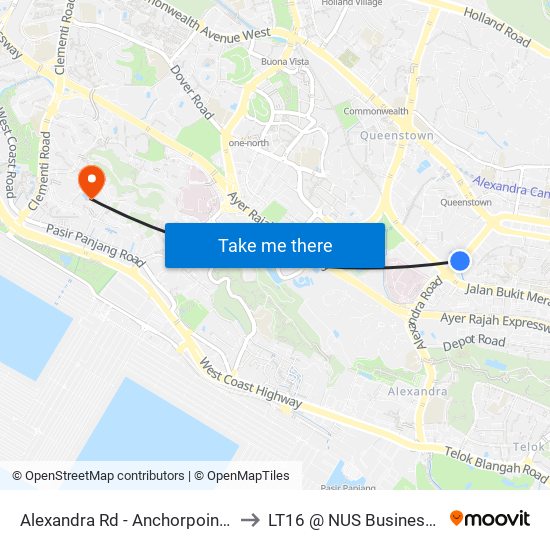 Alexandra Rd - Anchorpoint (11521) to LT16 @ NUS Business School map