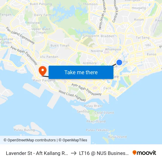 Lavender St - Aft Kallang Rd (07371) to LT16 @ NUS Business School map