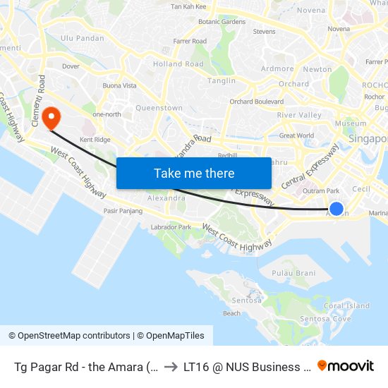 Tg Pagar Rd - the Amara (05419) to LT16 @ NUS Business School map