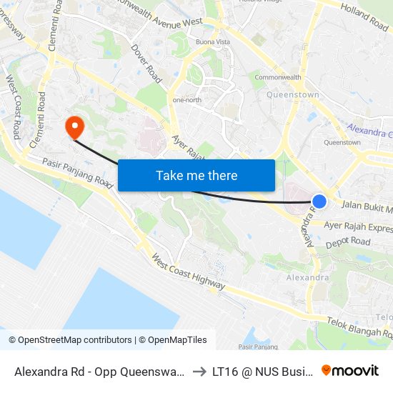 Alexandra Rd - Opp Queensway Shop Ctr (11519) to LT16 @ NUS Business School map