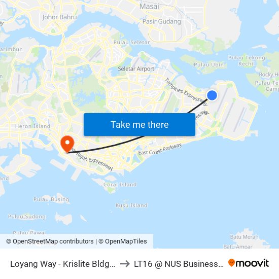 Loyang Way - Krislite Bldg (98121) to LT16 @ NUS Business School map
