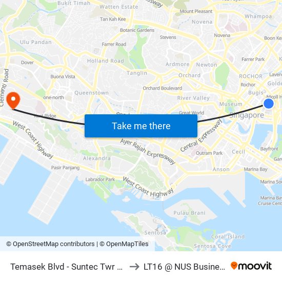 Temasek Blvd - Suntec Twr Two (02141) to LT16 @ NUS Business School map