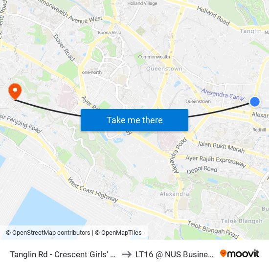 Tanglin Rd - Crescent Girls' Sch (10329) to LT16 @ NUS Business School map