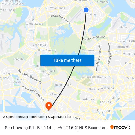 Sembawang Rd - Blk 114 (57129) to LT16 @ NUS Business School map