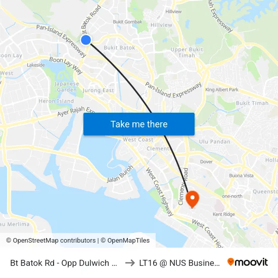 Bt Batok Rd - Opp Dulwich Coll (43761) to LT16 @ NUS Business School map