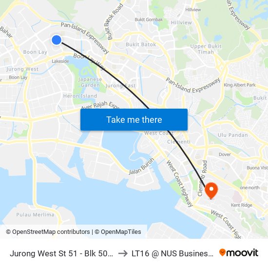 Jurong West St 51 - Blk 501 (28391) to LT16 @ NUS Business School map