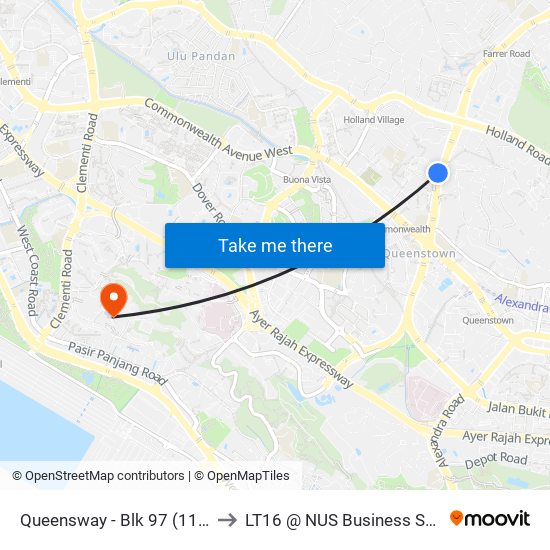 Queensway - Blk 97 (11071) to LT16 @ NUS Business School map