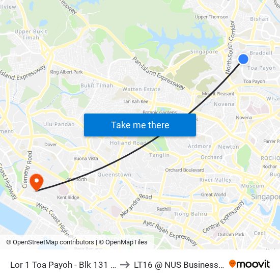 Lor 1 Toa Payoh - Blk 131 (52151) to LT16 @ NUS Business School map