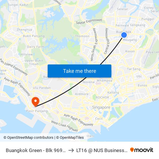 Buangkok Green - Blk 969 (66489) to LT16 @ NUS Business School map