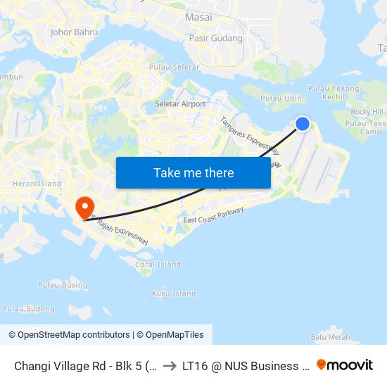 Changi Village Rd - Blk 5 (99139) to LT16 @ NUS Business School map