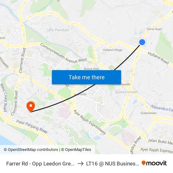 Farrer Rd - Opp Leedon Green (11099) to LT16 @ NUS Business School map