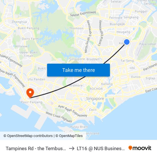 Tampines Rd - the Tembusu (63131) to LT16 @ NUS Business School map